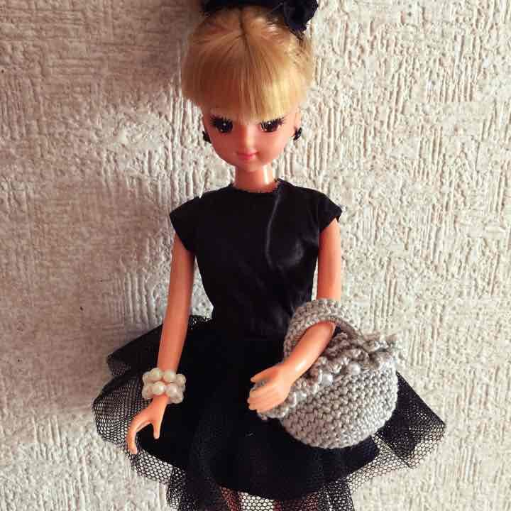 確認用 ＊ レース編みのミニチュアバッグ フリルパール