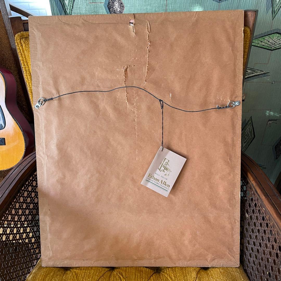 貴重！特大アメリカアンティーク11月ボタニカルアート　花の壁掛けイギリスガーデン