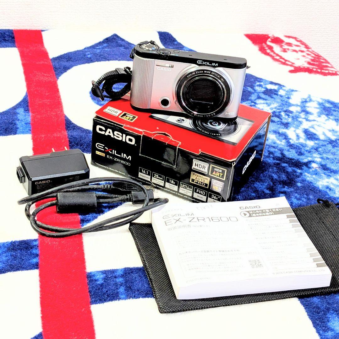 美品CASIO EXILIM EX-ZR1600 シルバー コンパクトデジカメ