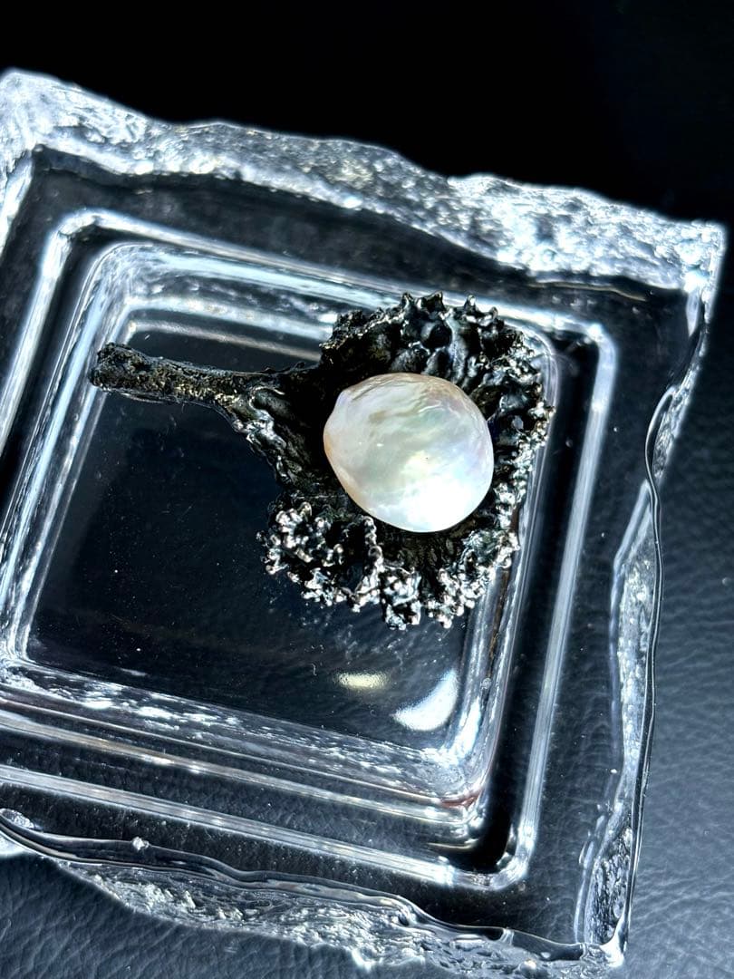 silver 925 大粒パール　ネックレス　トップ