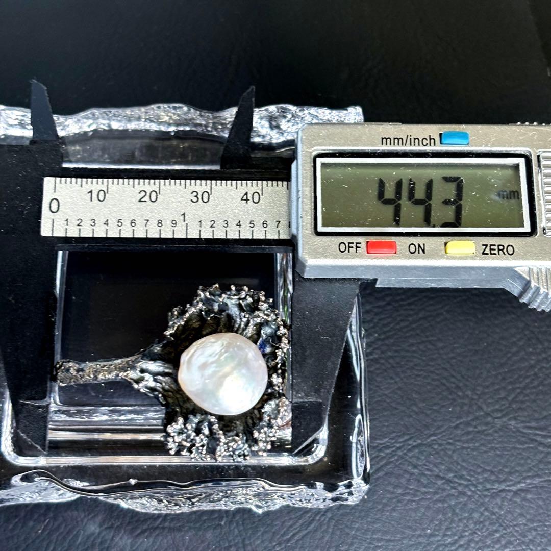 silver 925 大粒パール　ネックレス　トップ