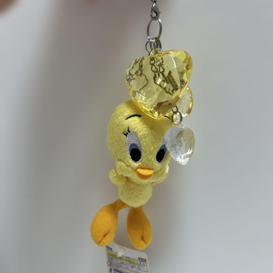 トゥイーティー　キラキラチャーム付きストラップ　ぬいぐるみ　マスコット