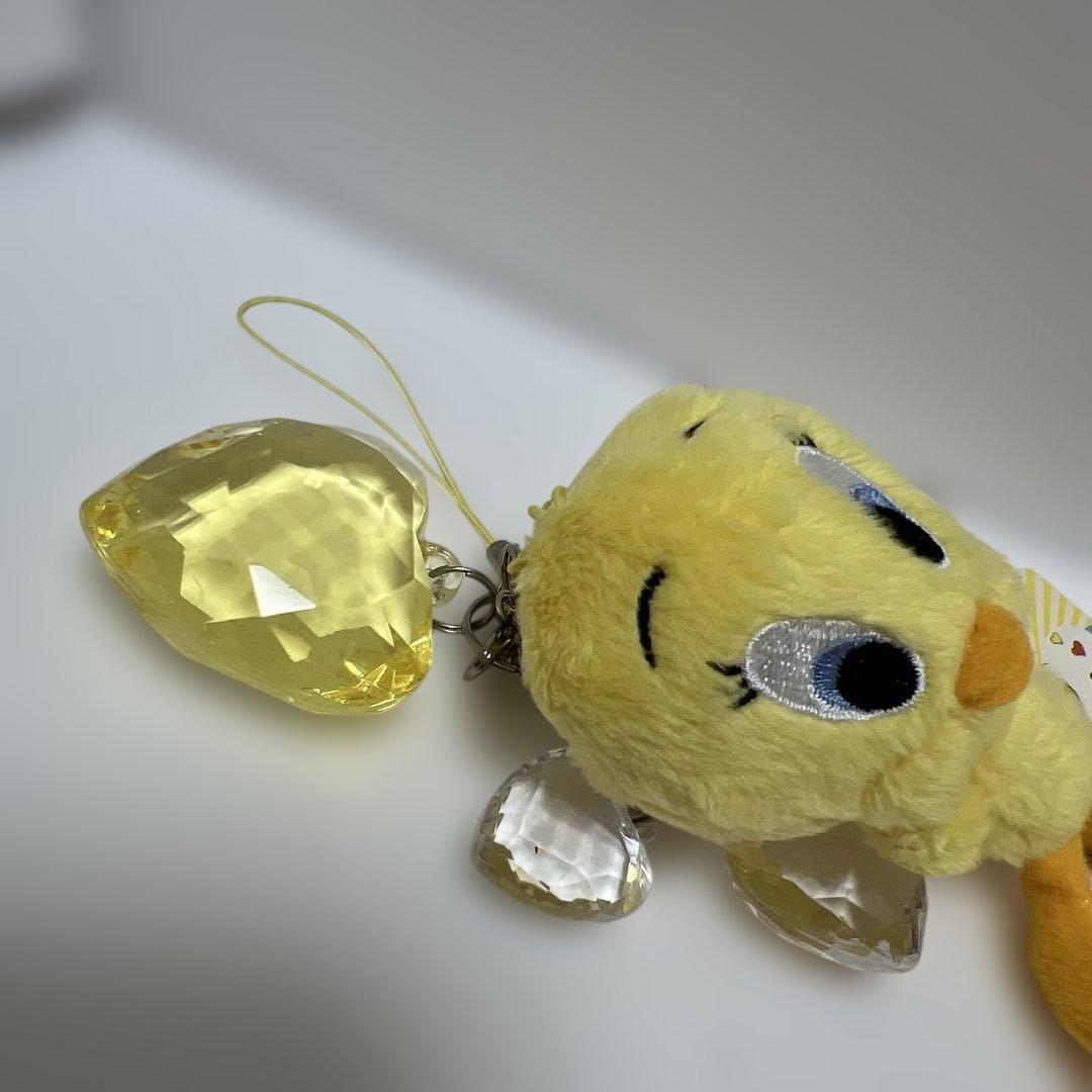 トゥイーティー　キラキラチャーム付きストラップ　ぬいぐるみ　マスコット