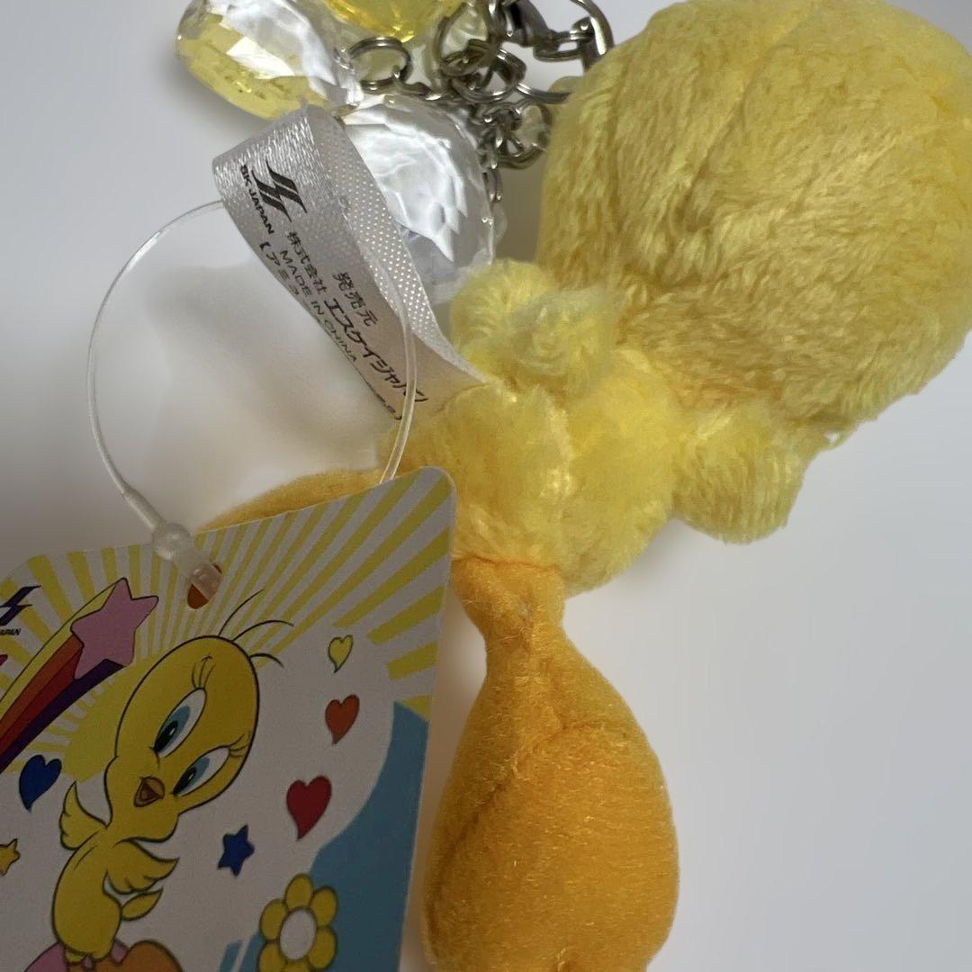 トゥイーティー　キラキラチャーム付きストラップ　ぬいぐるみ　マスコット