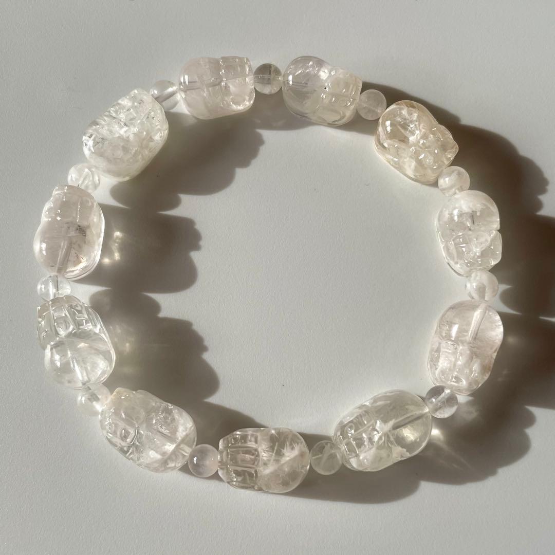 【天然石ブレスレット】雪ガーデン貔貅ブレス