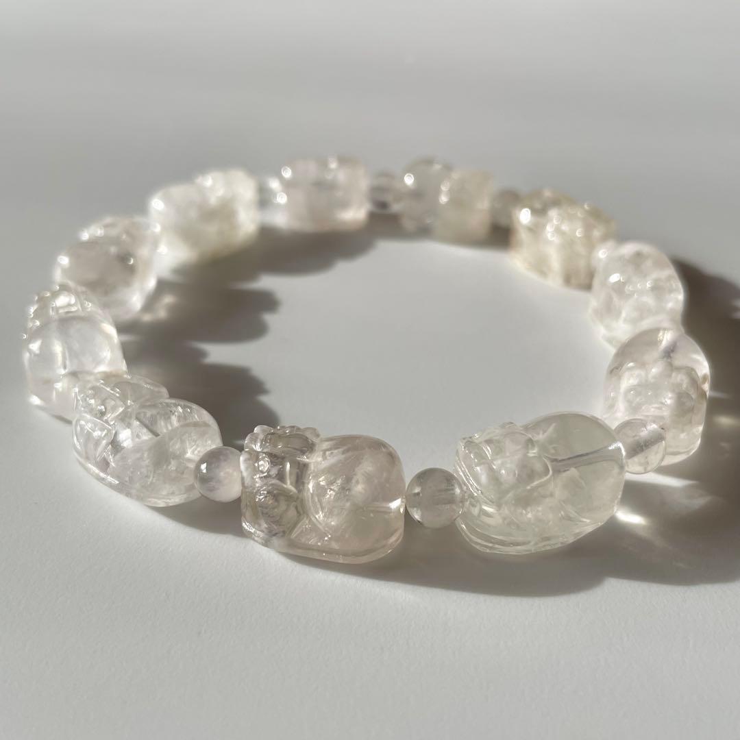 【天然石ブレスレット】雪ガーデン貔貅ブレス