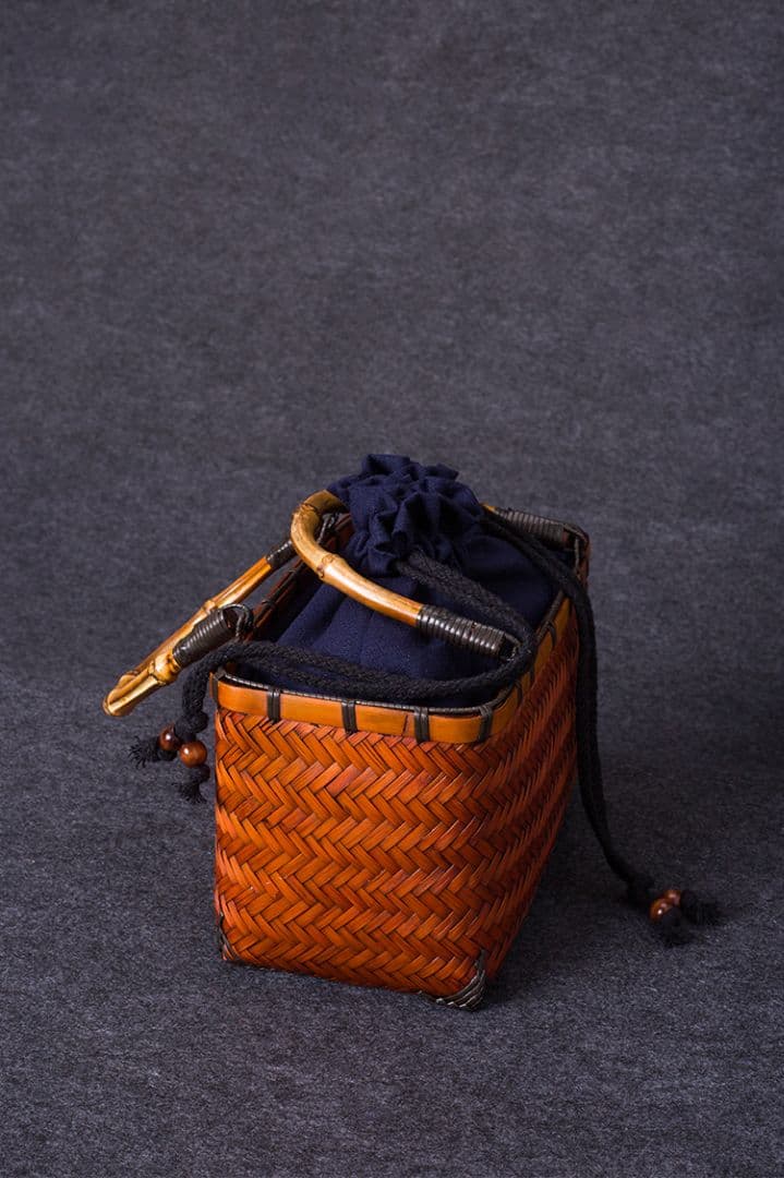 竹細工 新品★茶道収納バッグ★竹編バッグ ハンドバッグ 古風便攜 手作工芸品