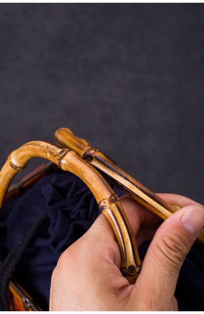 竹細工 新品★茶道収納バッグ★竹編バッグ ハンドバッグ 古風便攜 手作工芸品