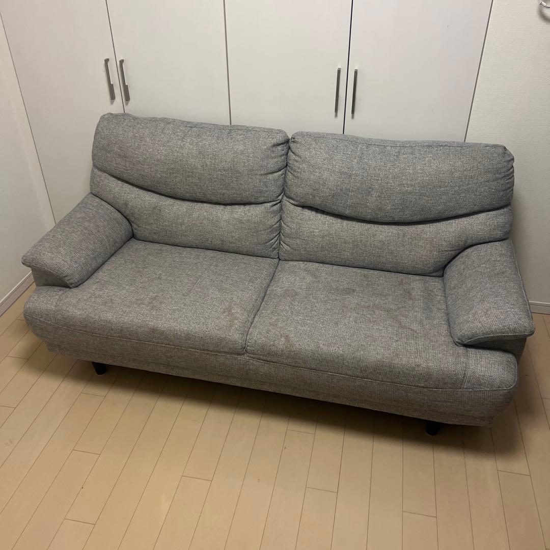 ニトリ 3人掛けソファ 幅173cm グレー 布製 たのメル便（送料込み）