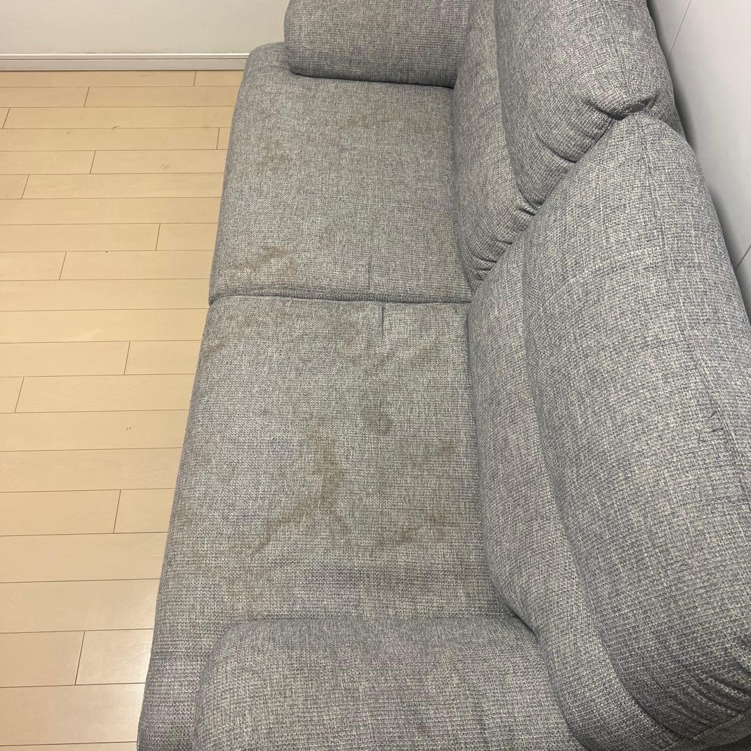 ニトリ 3人掛けソファ 幅173cm グレー 布製 たのメル便（送料込み）