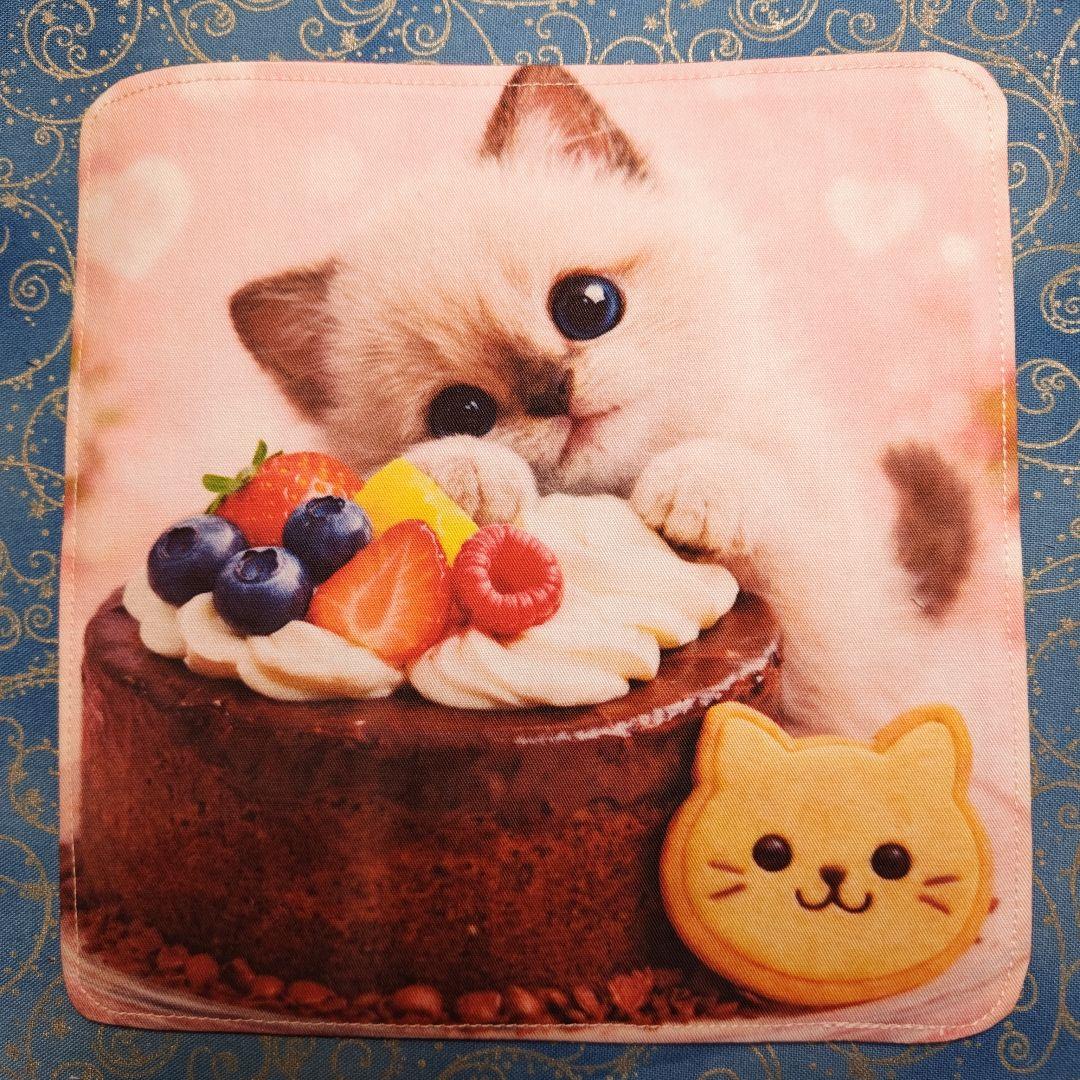 ＊Cherry＊　ハンカチ　ねこちゃん柄ハンドメイド2/14