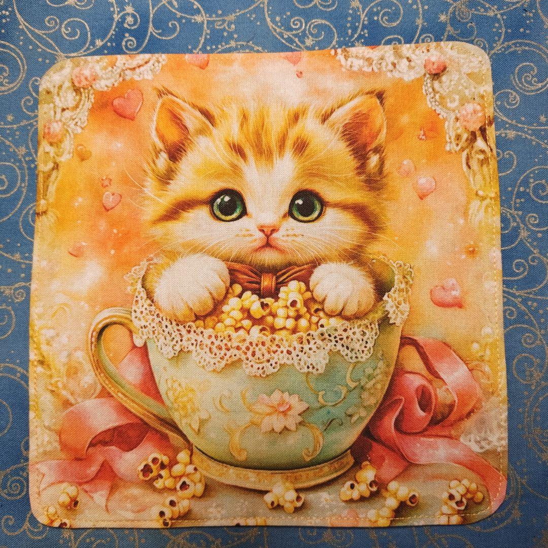 ＊Cherry＊　ハンカチ　ねこちゃん柄ハンドメイド2/14