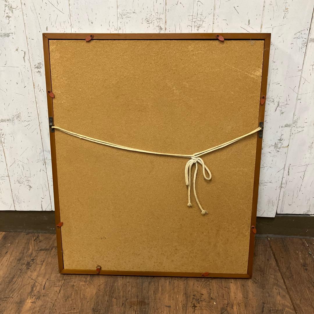 昭和レトロ 絵画 油彩画 油絵 風景画 街並み 額装 額縁 額入り アート