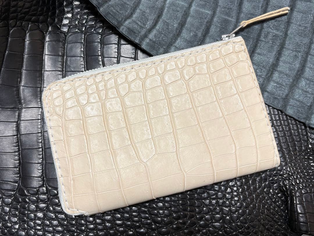 スモールクロコダイル ハンドメイド レザークラフト 総手縫い 財布 名刺 NFC