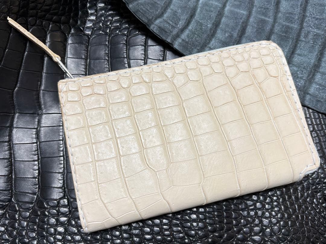 スモールクロコダイル ハンドメイド レザークラフト 総手縫い 財布 名刺 NFC