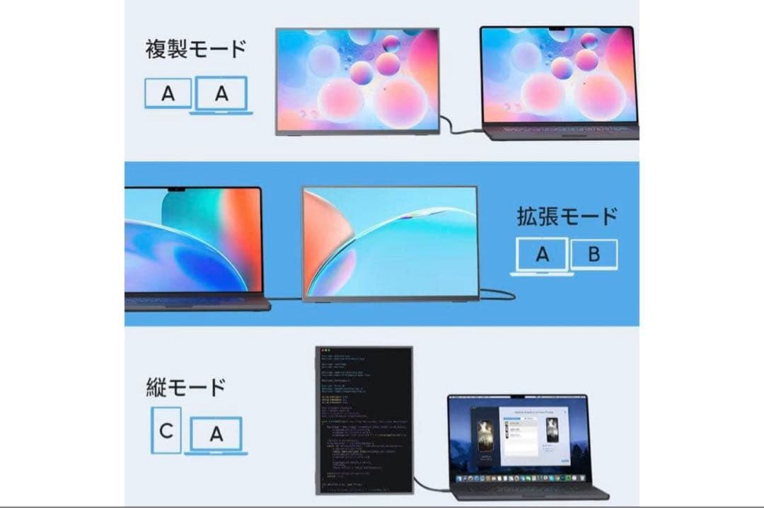 モバイルモニター 13.3インチ 2K 16:10 WQXGA 非光沢IPS