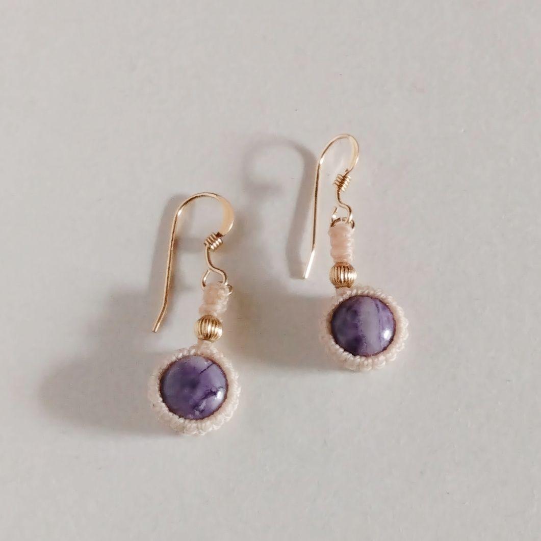 ティファニーストーン マクラメピアス