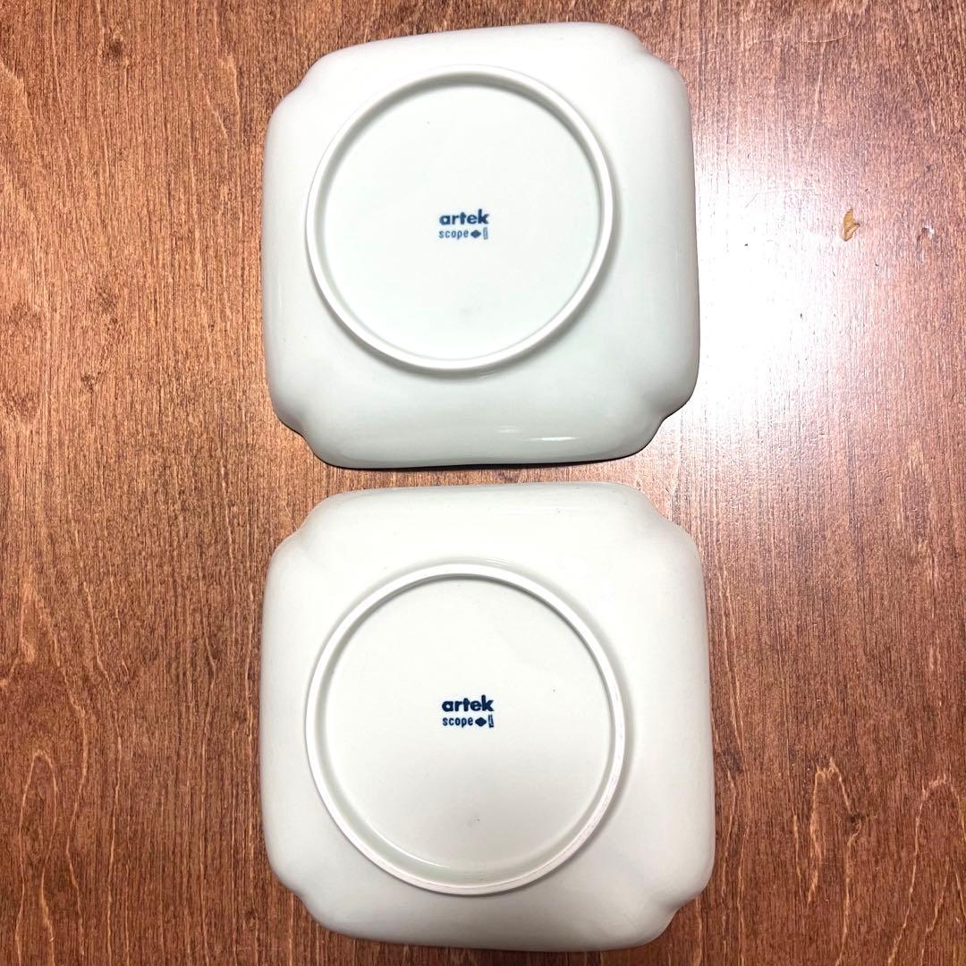 【美品】木瓜角皿 Lehti 正角 02 artek アルテック 2枚セット