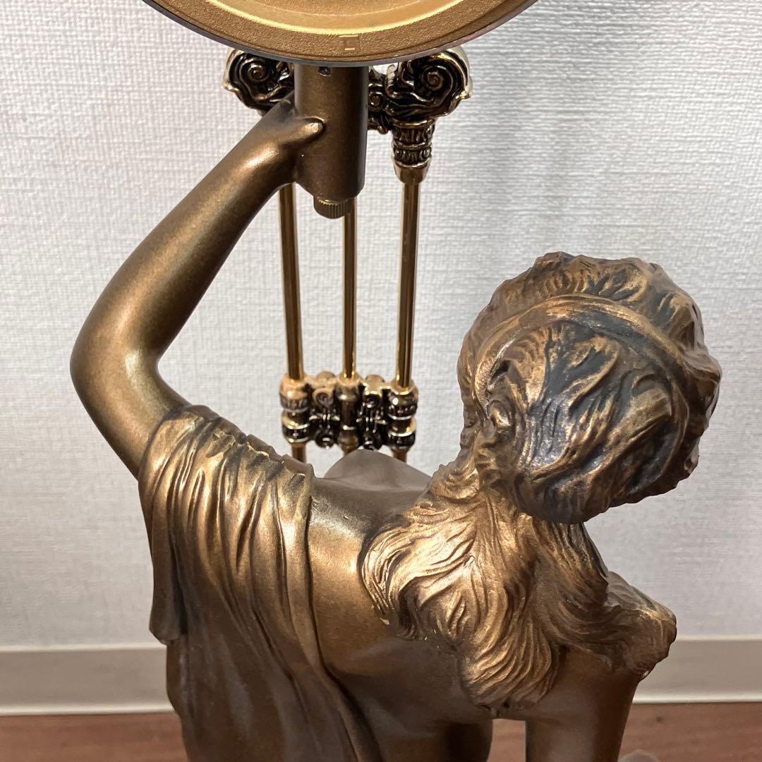 【動作OK】シチズン 置時計 美閃の女神 振り子時計 女神像 ブロンズ調