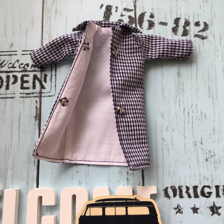 リカちゃん服  チェックシャツワンピース