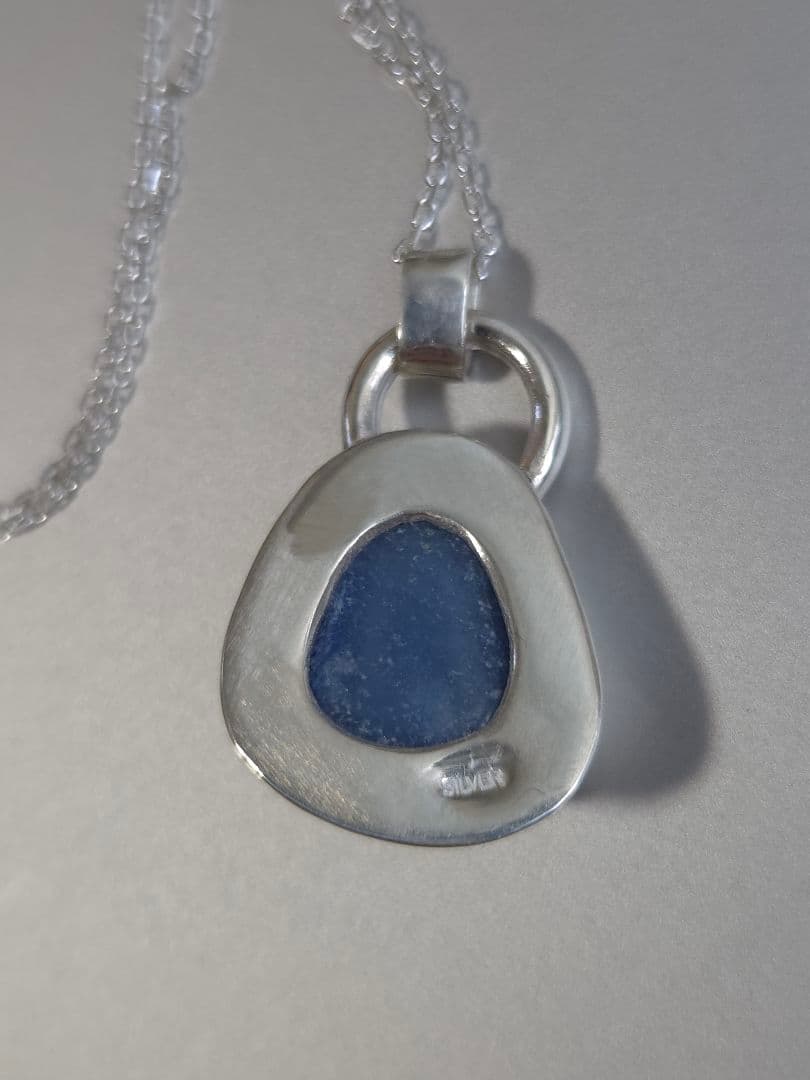 ハンドメイド　シルバーネックレス　デュモルチェライトインクォーツ