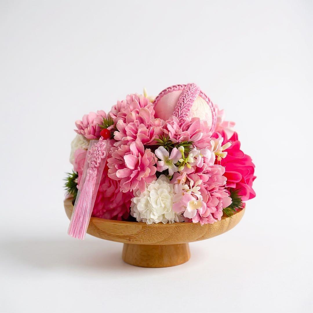 みるきぃままページ　【桃の節句にも】鏡餅アレンジ つまみ細工ピン付き飾り