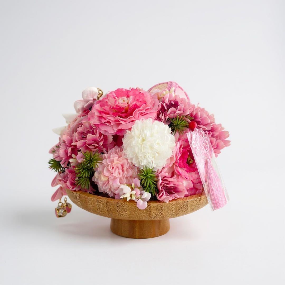 みるきぃままページ　【桃の節句にも】鏡餅アレンジ つまみ細工ピン付き飾り