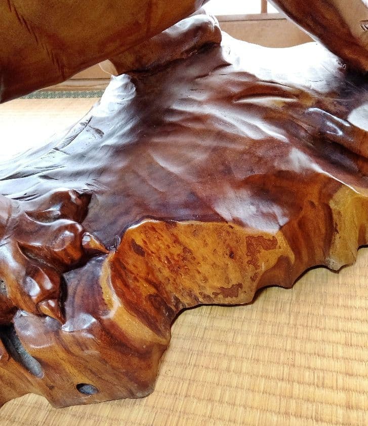 ヴィンテージ 昭和レトロ 置物 木彫り 一刀彫 虎 大型 和室 店舗 縁起物