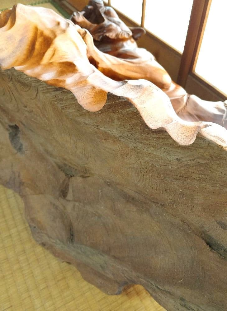 ヴィンテージ 昭和レトロ 置物 木彫り 一刀彫 虎 大型 和室 店舗 縁起物