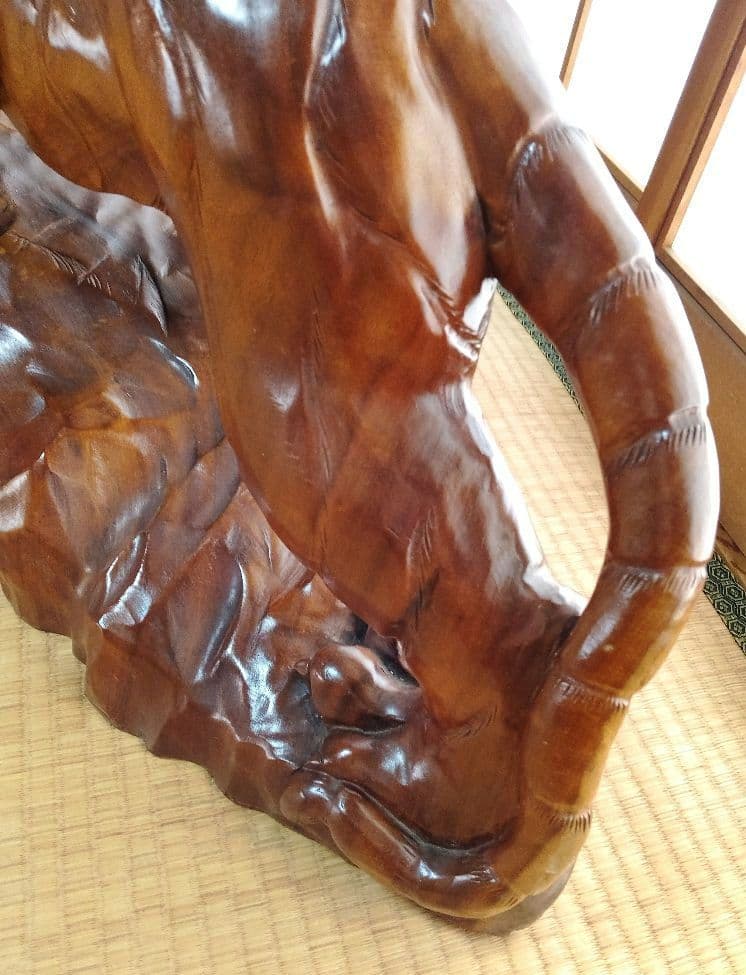 ヴィンテージ 昭和レトロ 置物 木彫り 一刀彫 虎 大型 和室 店舗 縁起物