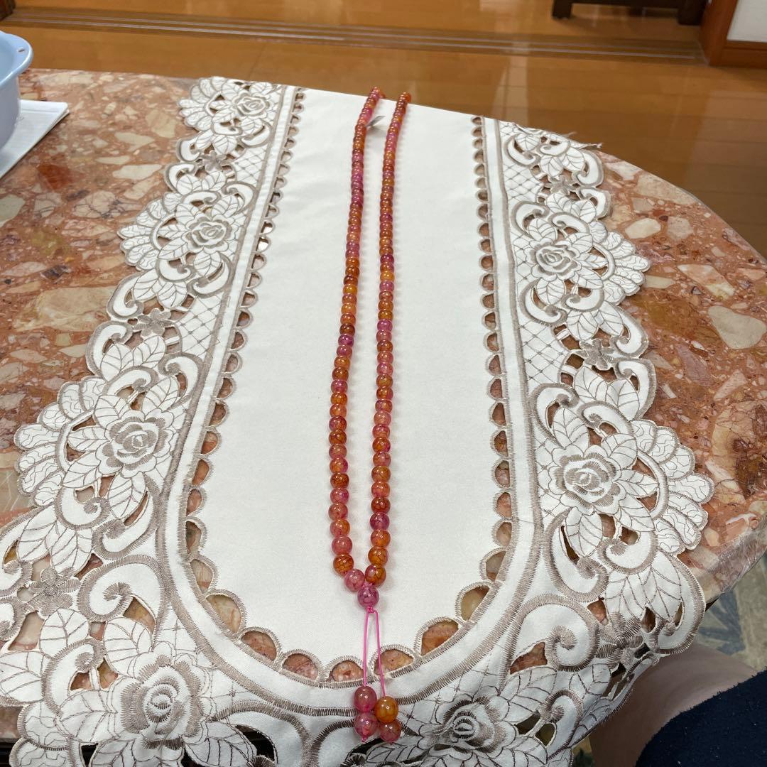 半額まで値下げ、超高級龍麟紋１０８玉瑪瑙ネックレス