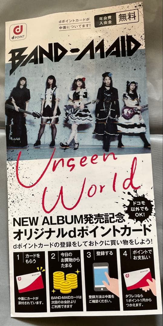 BAND-MAID ブルー缶バッジ7個&オリジナルdポイントカード