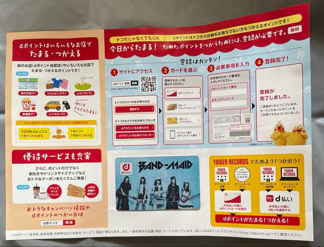 BAND-MAID ブルー缶バッジ7個&オリジナルdポイントカード