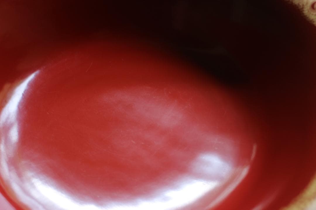 時代逸品！時代金縁朱漆に優美な葡萄唐草沈金の映える三つ組み大鉢（検輪島塗菓子鉢