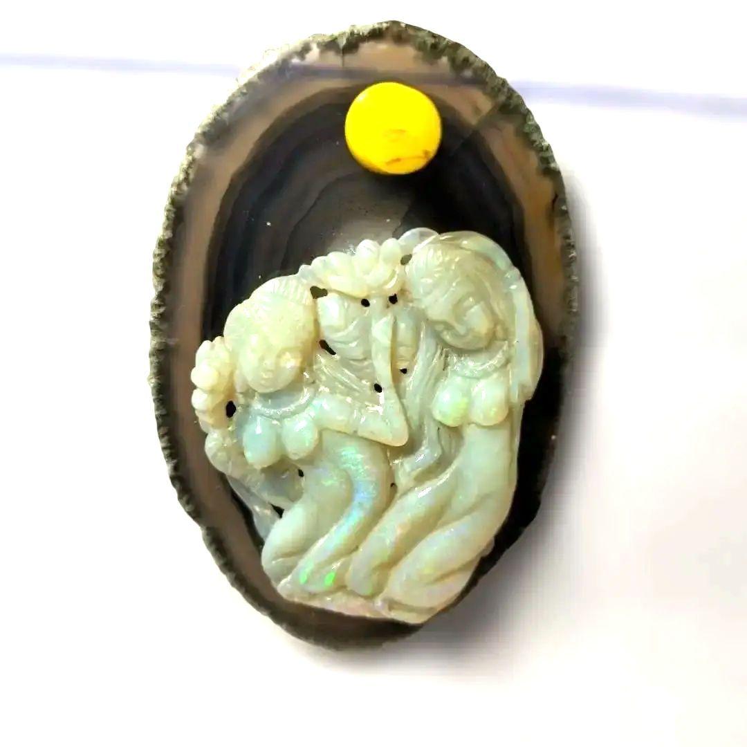 メノウ　オパールペンダント