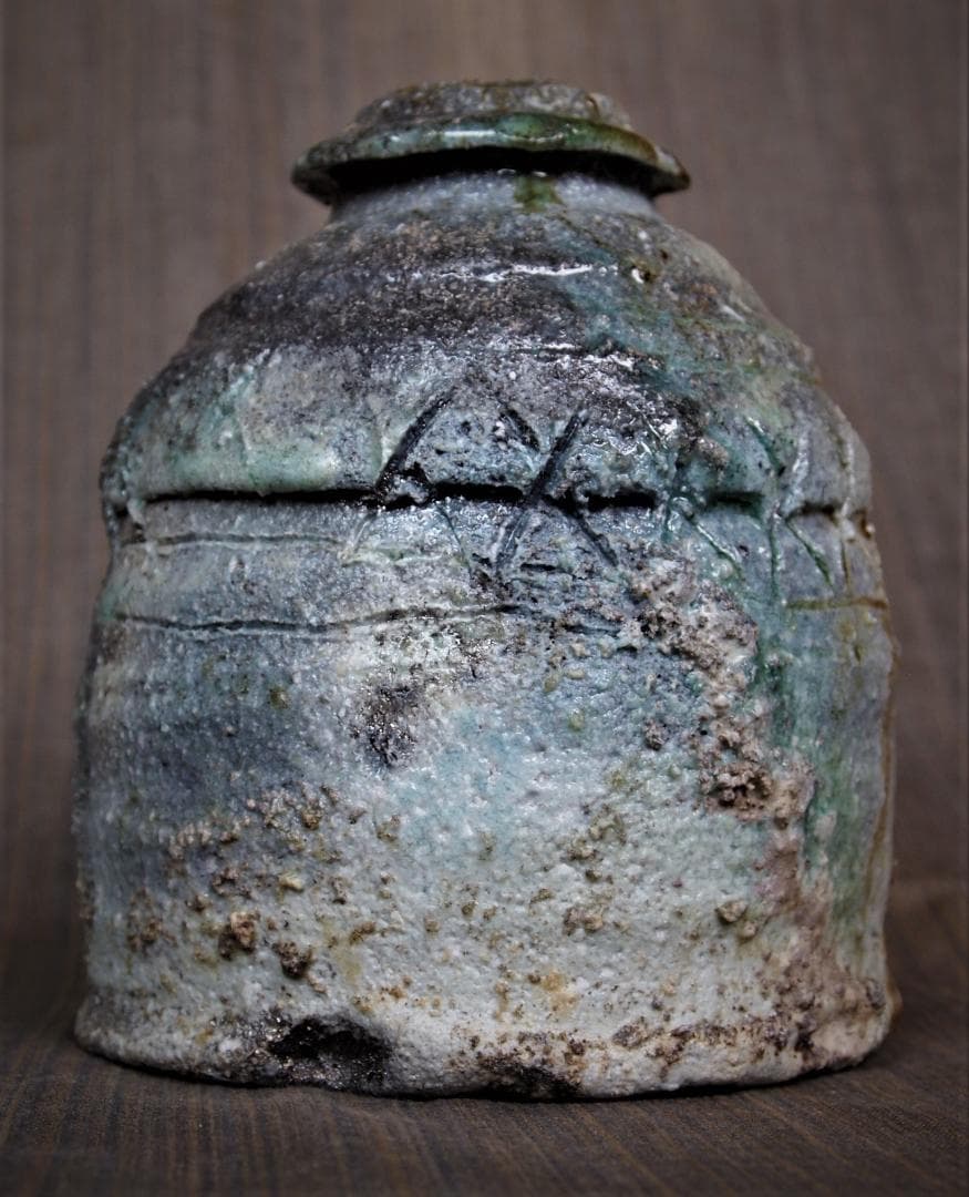 人気作家★長岡正巳★信楽（窯変）壺★修善寺造★共箱★ビードロ