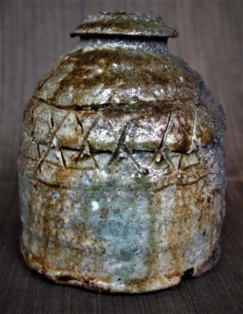 人気作家★長岡正巳★信楽（窯変）壺★修善寺造★共箱★ビードロ