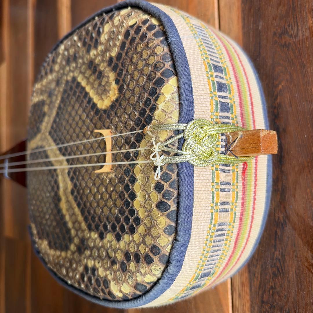 三線本体 ヘビ皮製 3弦 専用ケース付き