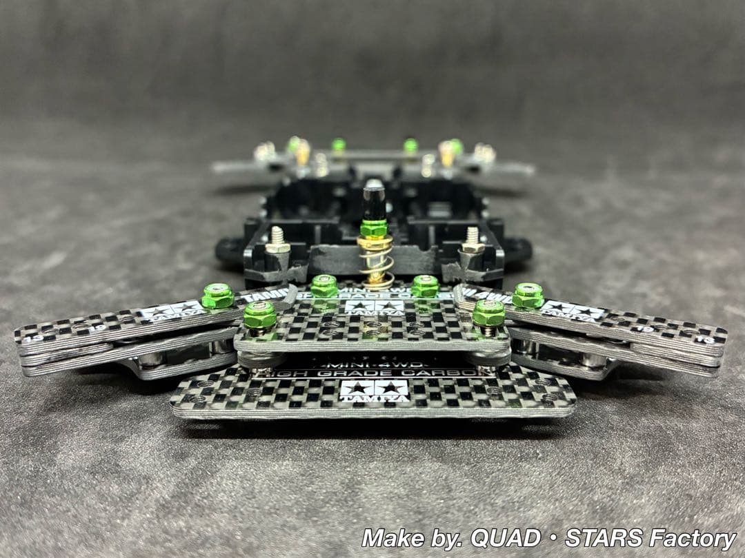 【ミニ四駆・ME用】2軸ATピボット＋1.5mm段下げ3mm厚＋1軸リヤアンカー