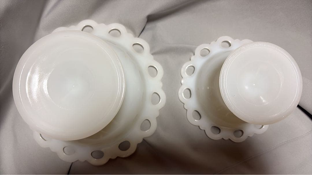 FireKing ミルクガラス レースエッジコンポートセット