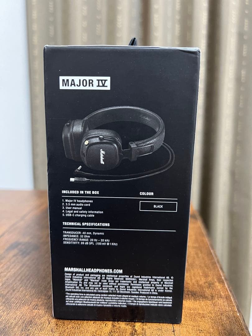 Marshall Major IV ワイヤレスヘッドフォン　Black