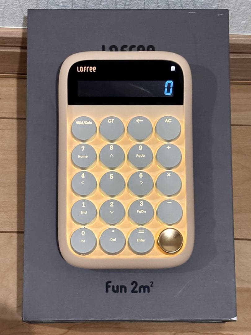 【中古】Lofree Fun 2m² テンキー レトロ電卓　ミルクティー色