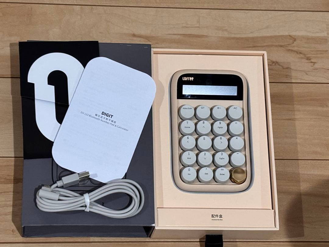 【中古】Lofree Fun 2m² テンキー レトロ電卓　ミルクティー色