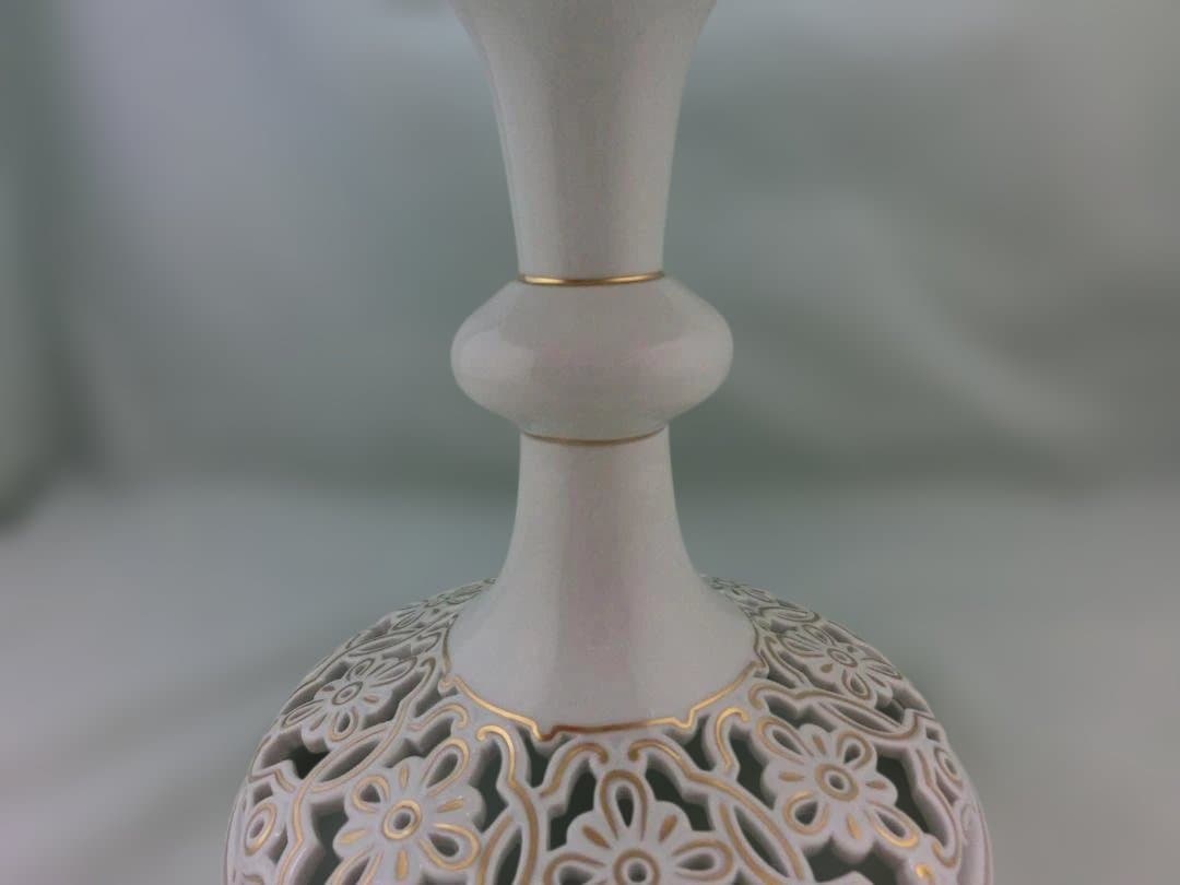 【マイセン】花文ピアスコンポート