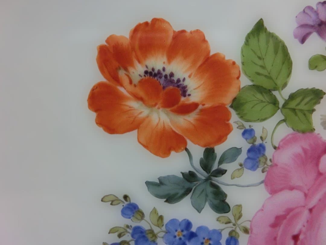 【マイセン】花文ピアスコンポート