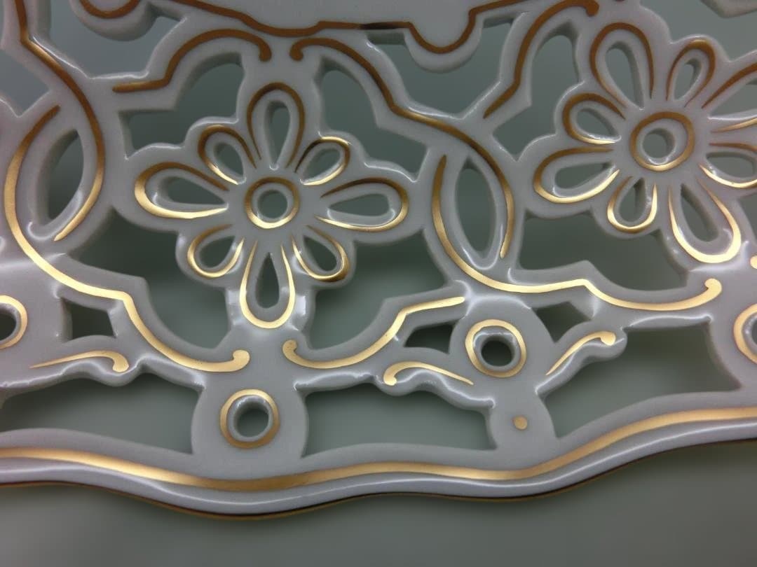 【マイセン】花文ピアスコンポート