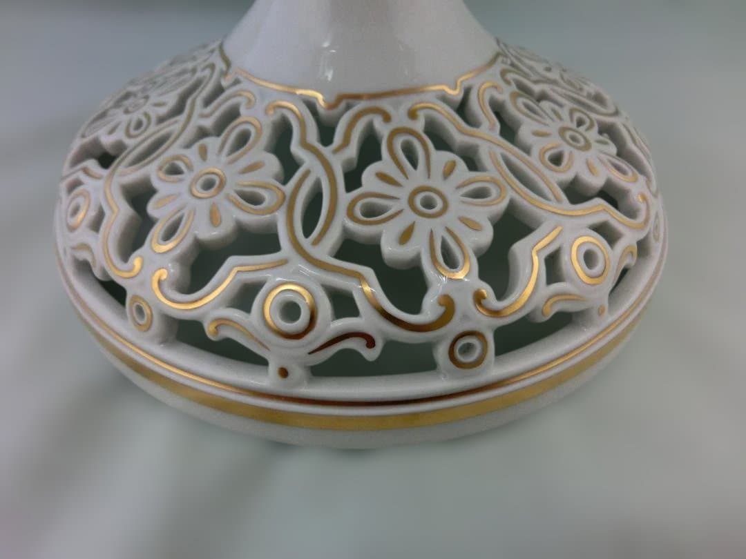 【マイセン】花文ピアスコンポート