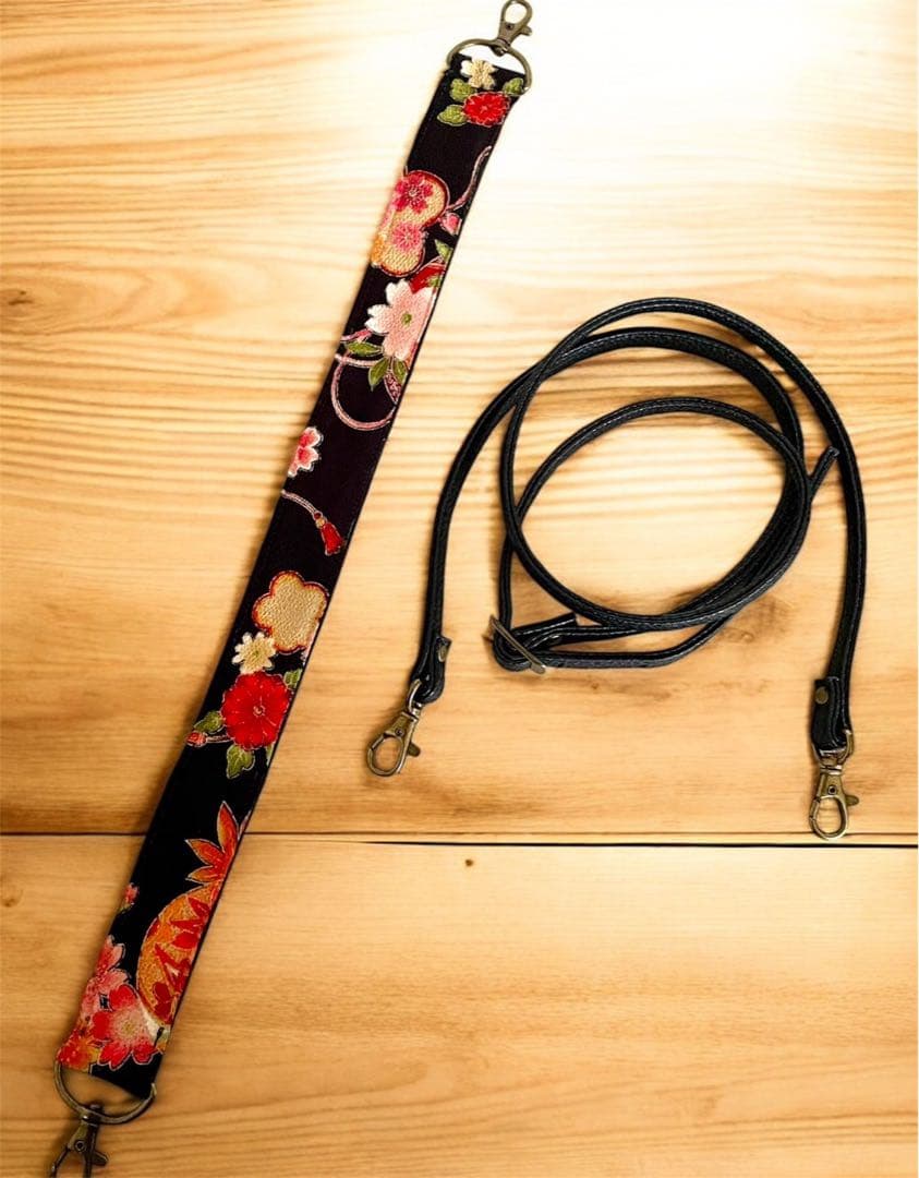 【1点のみ】2way和柄バッグ ブラック ショルダーバッグ ハンドバッグ