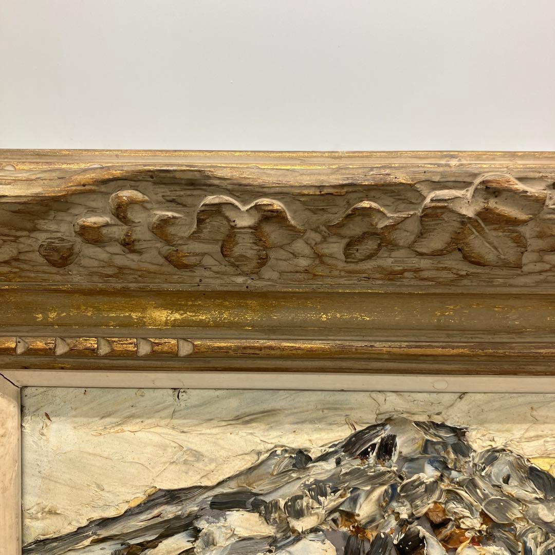 妹尾正雄 油彩 「妙高山」 画寸27×14cm 独立美術協会会員 美術品 絵画