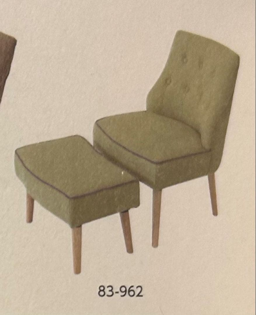 新品　オットマン付き　ソファ 【marni】（マーニ）　リーフグリーン